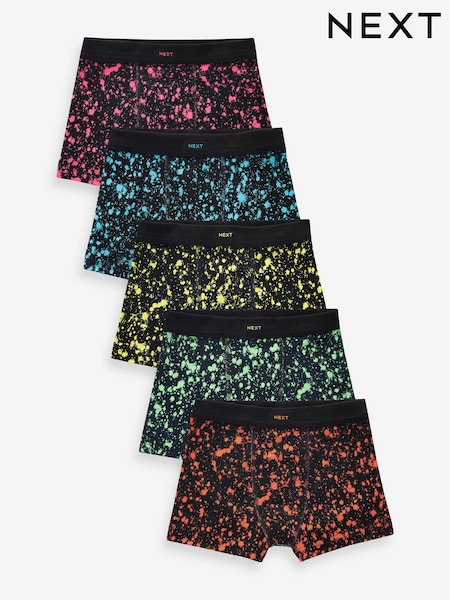 Schwarz mit Spritzer-Muster - Soft Waistband Trunks 5 Pack (3-16yrs) (N59125) | 14 € - 18 €