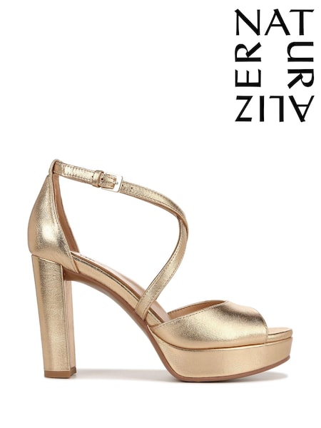 Naturalizer Melody Ankle Strap Heeled Gold Sandals (N59154) | €107