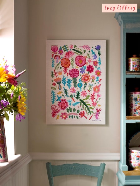 Lucy Tiffney Pink/Green Floral Canvas (N59628) | €41