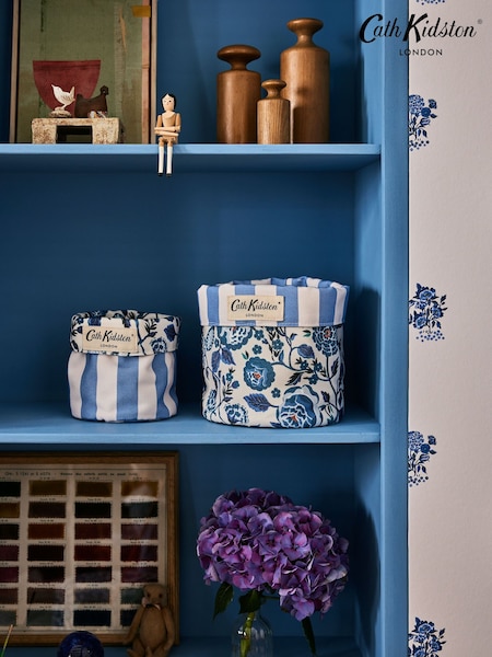 Cath Kidston Set of 2 Blue Floral Reversible Storage Bags (N59639) | €17