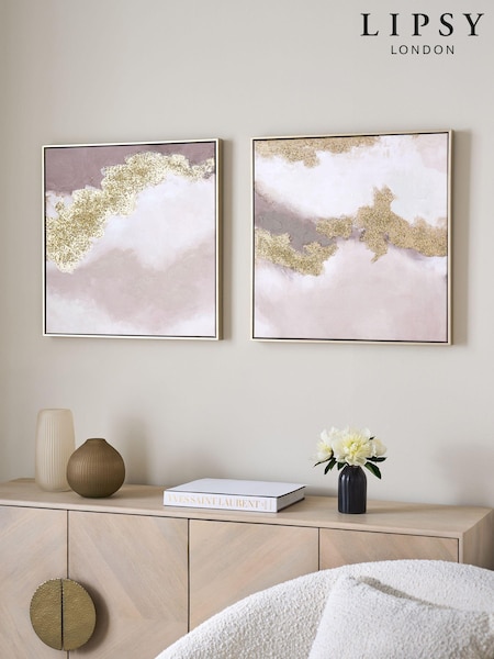 Lipsy Set of 2 Gold Ombre Wall Art (N59642) | €171