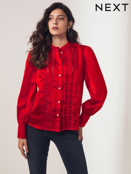 Red Ladder Pleated Long Sleeve Blouse (N59836) | €5