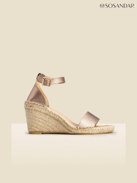 Sosandar Gold Poesy Sandal Weddge Espadrilles (N60020) | €99