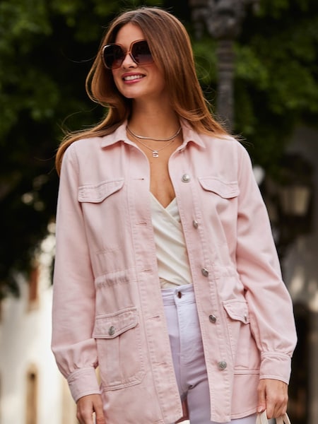 Sosandar Pink Tencel Utility Jacket (N60204) | €38