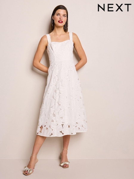 White Floral Lace Dress (N60362) | €24