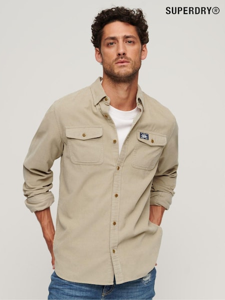 Nude - Cămașă Superdry Trailsman Corduroy 100% bumbac (N60620) | 180 LEI