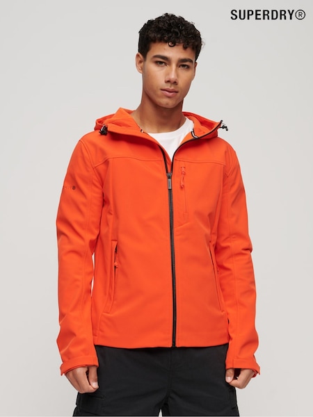 Superdry Orange Fleece Lined Softshell Hooded Jacket (N60628) | €54