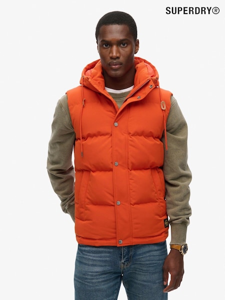 Superdry Orange Everest Hooded Puffer Gilet (N60671) | €144