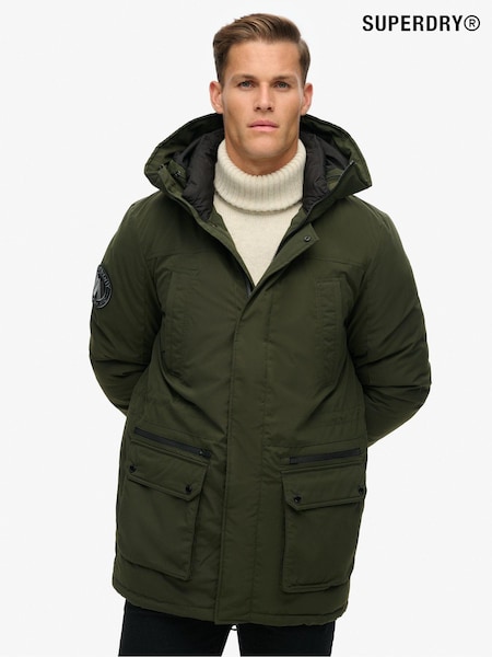 Verde - Superdry City Cu glugă Padded Parka Coat Jachetă (N60677) | 701 LEI