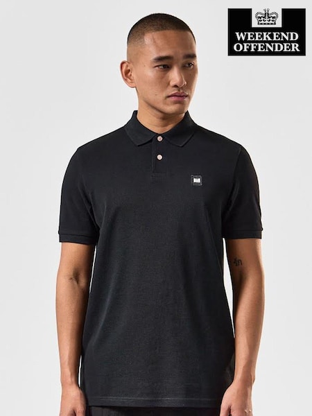 שחור - Weekend Offender 100% Cotton Caneiros Logo Polo Shirt (N60762) | ‏201‏₪