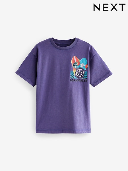 Violett/Skate - 100% Cotton Short Sleeve Graphic T-Shirt (3-16yrs) (N60942) | 9 € - 11 €