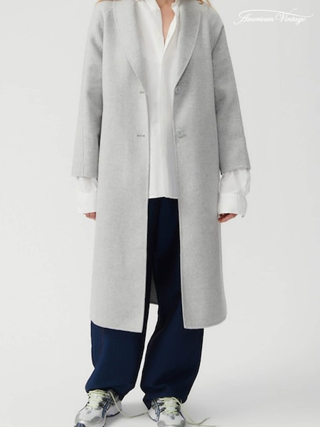 American Vintage Grey Dadoulove Longline Wool Coat (N60949) | €236