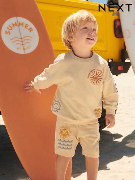 Kamnito poletje - Jersey 100% Cotton Crew Neck Sweatshirt and Short Set (3mths-7yrs) (N61068) | € 15 - € 19