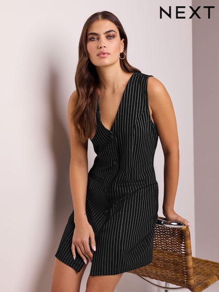 Black Stripe Jersey Blazer Mini Dress (N61076) | €25