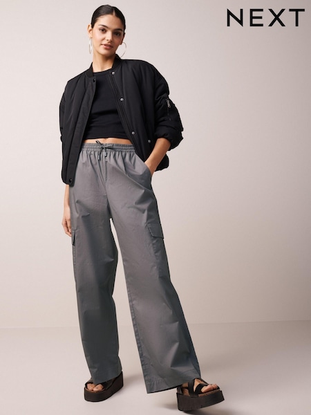 Charcoal Grey Wide Leg Cargo Trousers (N61093) | €10