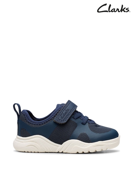 Blue - Clarks Feather Ath Toddler Trainers