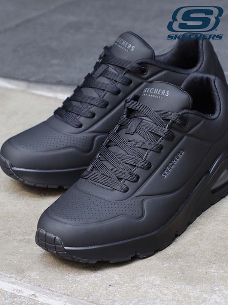 Skechers Black Mens Standard Fit Uno Trainers (N61503) | AED230
