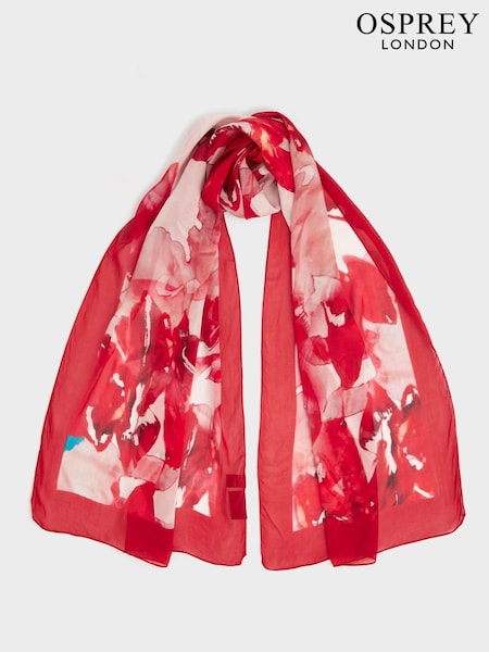 OSPREY LONDON Red The Lily Boxed Scarf (N61556) | €52