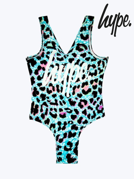 Hype. Girls Multi Ice Leopard Black Swimsuit (N61617) | €18.50