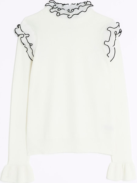River Island Cream Frill Sleeve Jumper (N61802) | €21.50