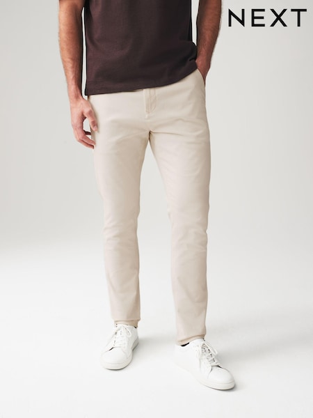 Ecru, Weiß - Skinny Fit Stretch Chino Trousers (N61902) | 9 €