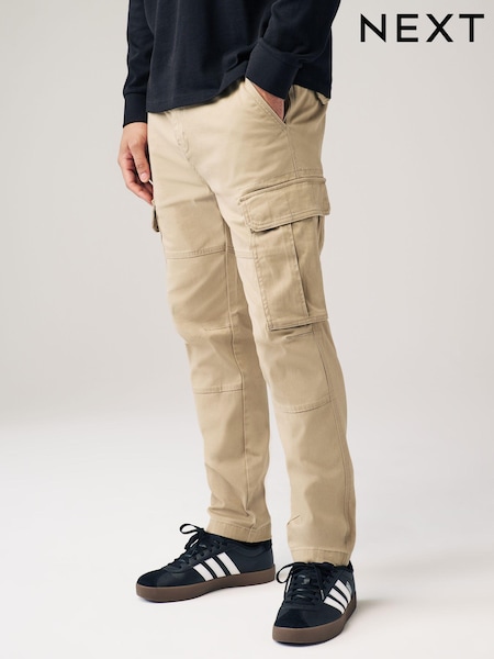 Песочный - Зауженный крой - Cotton Stretch Cargo Trousers (N61915) | 18 890 тг