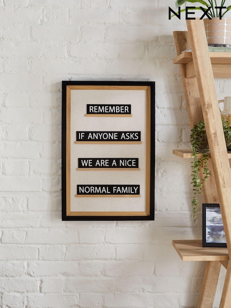 Wood Bronx Normal Family Slogan Framed Wall Art (N61944) | €33