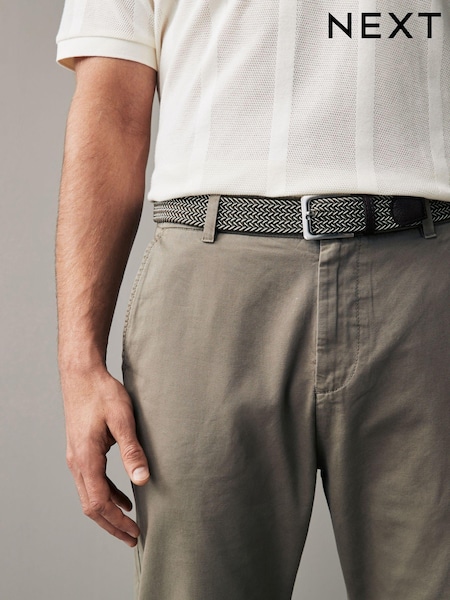 Light Khaki Green Belted Linen Blend Trousers (N61945) | €7