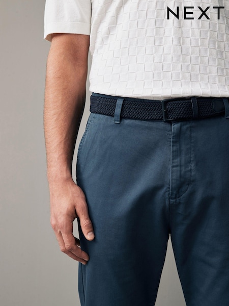 Blue Belted Linen Blend Trousers (N61952) | €3