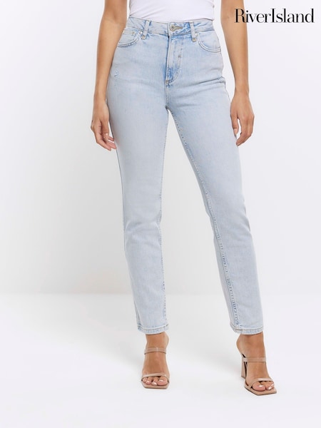 مستقيم مقاس ضيق بخصر مرتفع غير قابل للتمدد من River Island - Stretch Jeans (N62029) | ‏5 ر.ع.‏