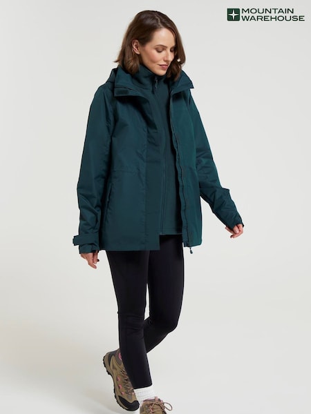 Mountain Warehouse Green Womens Fell II Water Resistant 3 In 1 Jacket (N62221) | €82