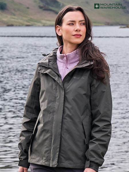 Mountain Warehouse Green Womens Storm Waterproof 3 In 1 Jacket (N62222) | €152