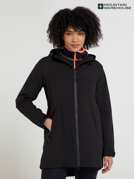 أسود فاتح - Mountain Warehouse Womens Hilltop Ii Waterproof Jacket (N62247) | ‏317 ر.ق.