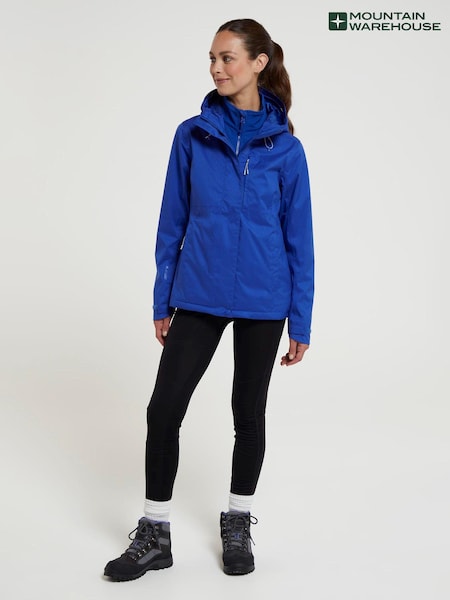 Mountain Warehouse Blue Womens Whirlwind Waterproof 3 In 1 Jacket (N62262) | €38