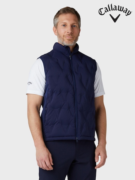 Callaway Apparel Mens Blue Golf Chev Welded Quilted Vest (N62346) | €118