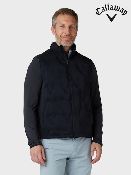 Callaway Apparel Mens Golf Chev Welded Black Quilted Gilet (N62347) | €127