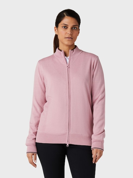 Callaway Apparel Ladies Golf Pink Lined Windstopper Full Zipped Sweater (N62357) | €92