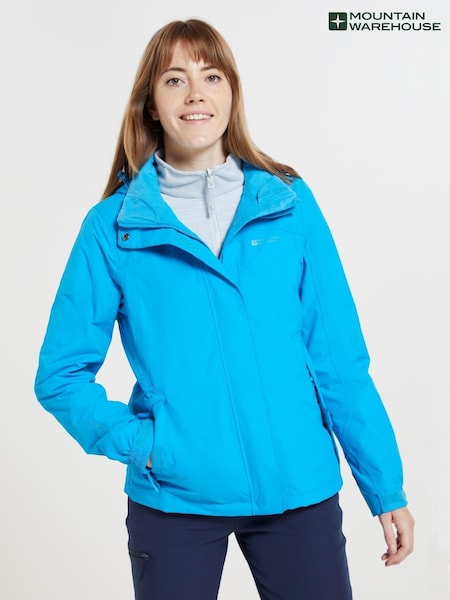 Mountain Warehouse Blue Womens Storm Waterproof 3 In 1 Jacket (N62505) | €86