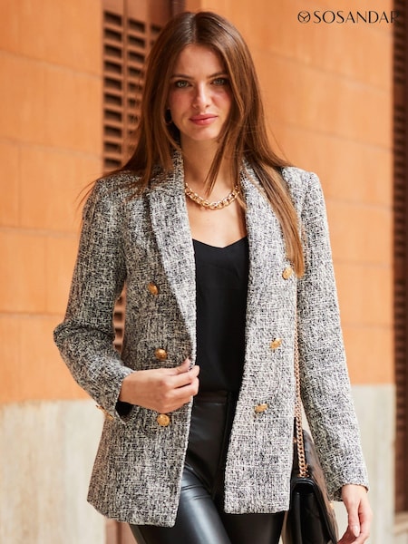 Sosandar Grey Formal Boucle Blazer (N62643) | 470 QAR