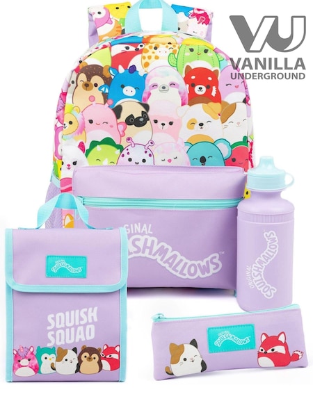 Vanilla Underground Purple Squishmallows Girls 4 Piece Backpack Set (N62880) | ₪207