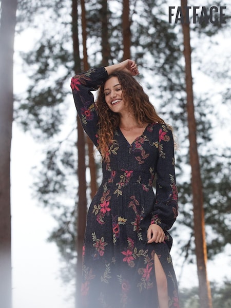 FatFace Black Bennie Floral Midi Dress (N62898) | €43.50