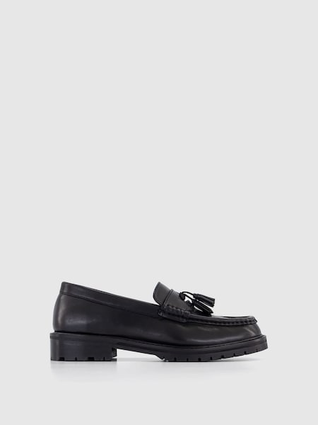 Office Black Leather Tassle Loafer (N62947) | €46