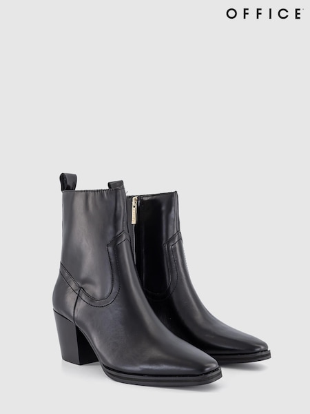 Office Leather Western Ankle Boots (N62949) | €26