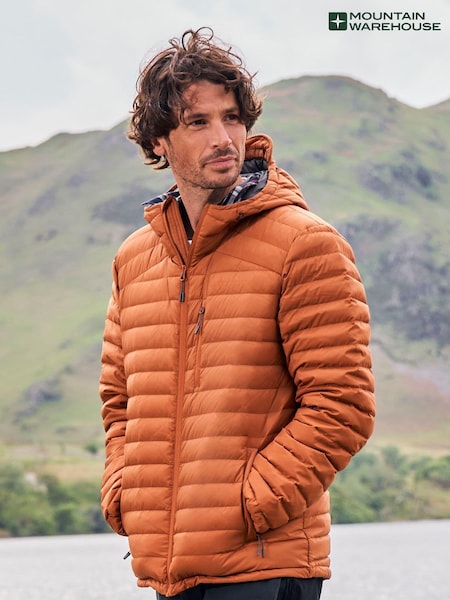 Mountain Warehouse Orange Mens Henry II Extreme Water Resistant Down Padded Jacket (N63036) | €183