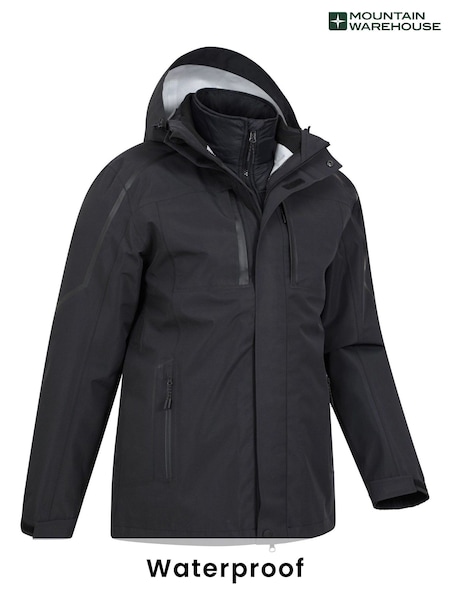 Mountain Warehouse Black Mens Zenith Extreme III Waterproof 3 In 1 Jacket (N63038) | €272