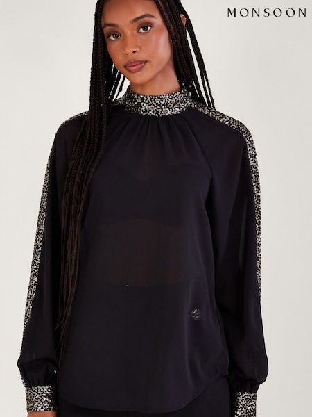 Monsoon Sequin Black Blouse (N63157) | €28