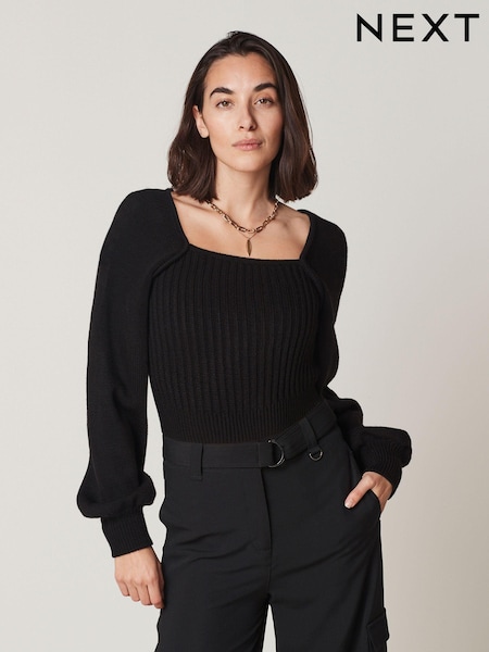 Square Neck Volume Sleeve Jumper (N63779) | 125 LEI