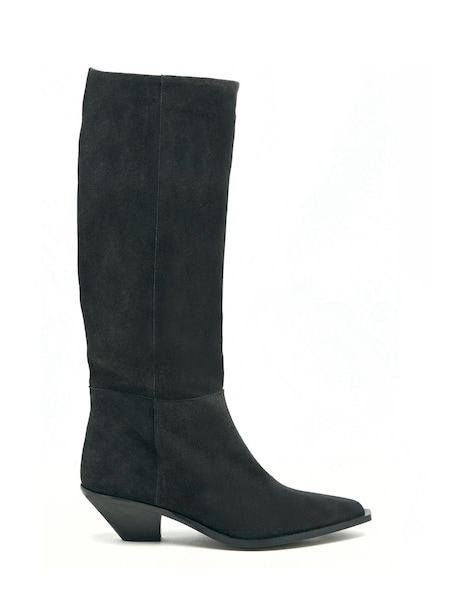 Mint Velvet Grey Suede Long Cowboy Boots (N63819) | €121