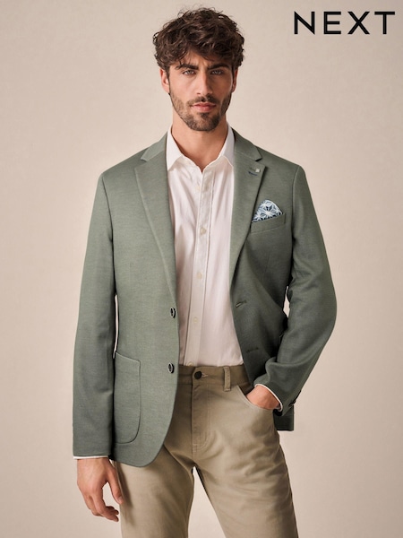 Green Slim Fit Motionflex Stretch Jersey Blazer (N63947) | €43
