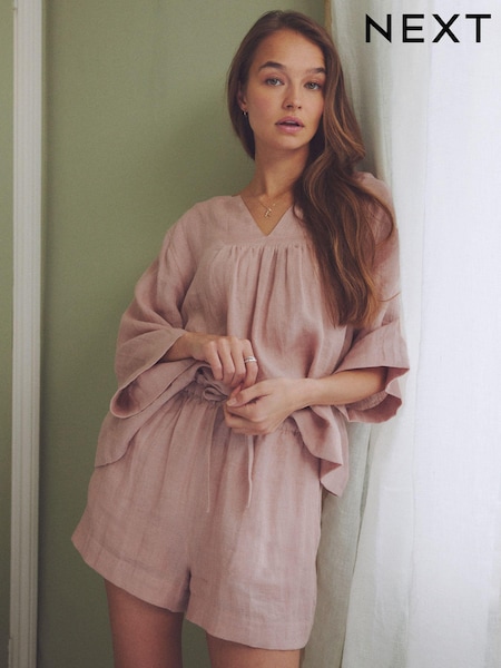Pink Linen Shorts Set (N64134) | €30